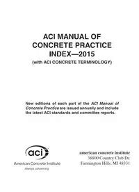 Aci manual of concrete practice 2015 with index. - Manual for par pony golf cart.