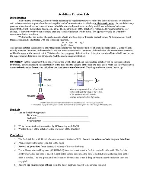 Acid Base Titration Lab Answers Ap Chem