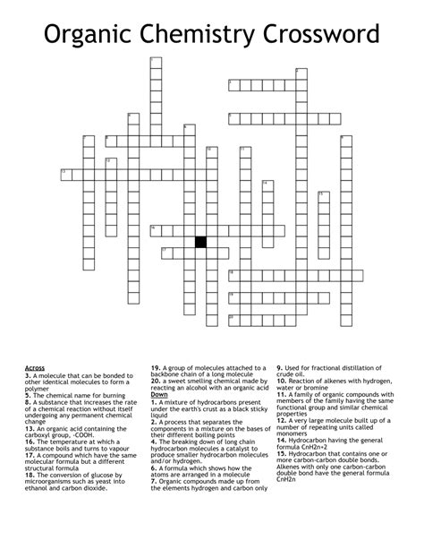 Acid alcohol compound crossword clue. More crossword answers. We found one answer for the crossword clue Alcohol compound . A further 4 clues may be related. If you haven't solved the crossword clue Alcohol compound yet try to search our Crossword Dictionary by entering the letters you already know! (Enter a dot for each missing letters, e.g. “P.ZZ..” will find “PUZZLE”.) 
