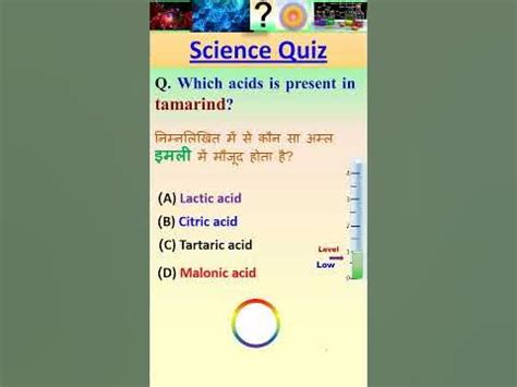 Acid present in tamarind is: Chemistry Questions