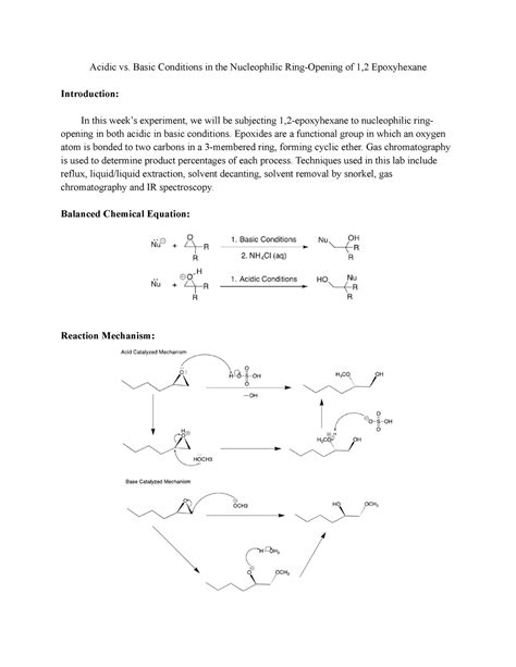 Acidic vs Basic Conditions in Nucleophilic Ring Opening