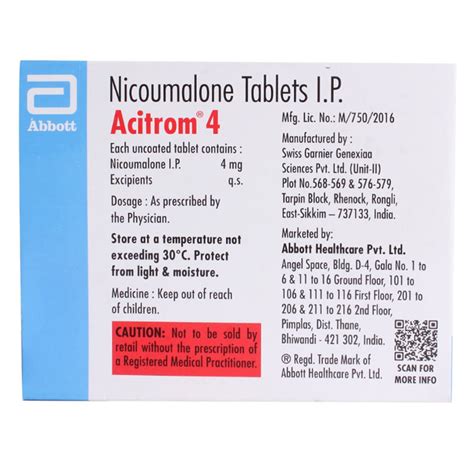 Acitrom 4 Tablet (30): Uses, Price, Dosage, Side Effects, Substitute …