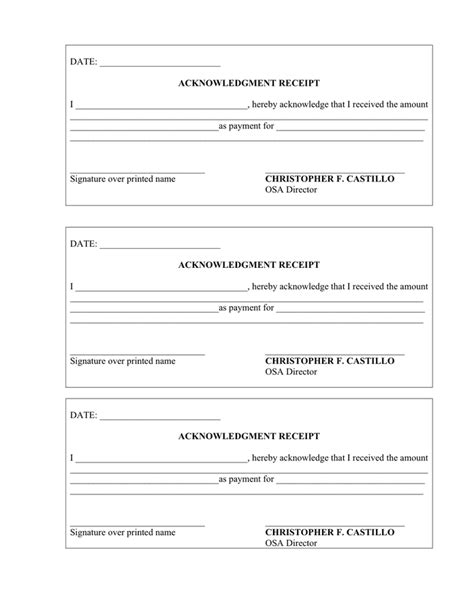 Acknowledgment Receipt Examples 9+ PDF Examples