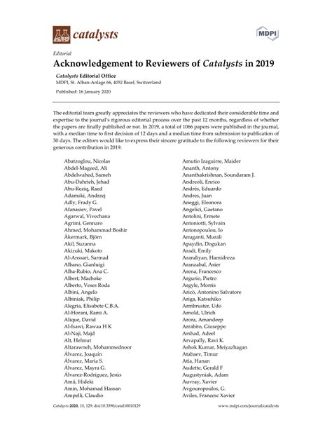 Acknowledgment to Reviewers of Catalysts in 2024