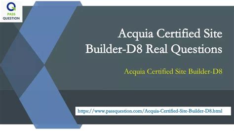 Acquia-Certified-Site-Builder-D8 Ausbildungsressourcen