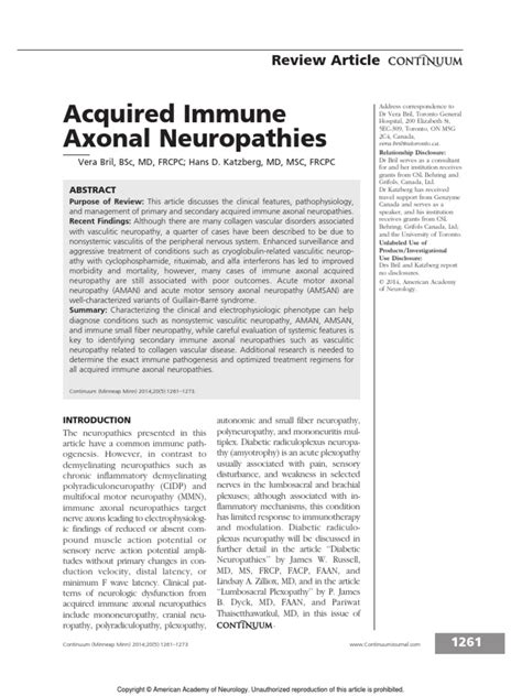 Acquired Immune Axonal Neuropathies 14
