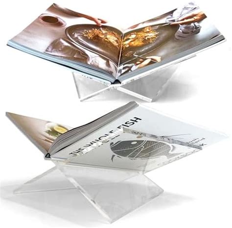 Acrylic Book Holder Stand x Shaped Stable Sturdy Clear eBay