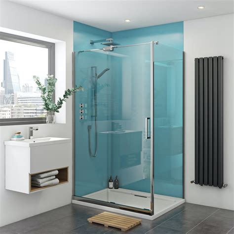 Acrylic shower wall panel. Choose a single, two-sided, or three-sided shower panel depending on the number of walls you’d like to cover. These sleek wall panels are straightforward to clean and look stylish too! A handy choice for both traditional and contemporary bathrooms, our shower wall panels are available in laminate, composite, and shiny acrylic. 