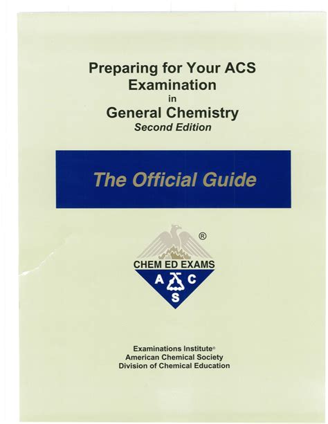 Acs examination general chemistry official guide. - Statistisch-soziologische daten zur zweckmässigen gestaltung von absatz und werbung..