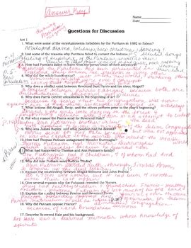 Act 1 Notes Crucible Answer Key