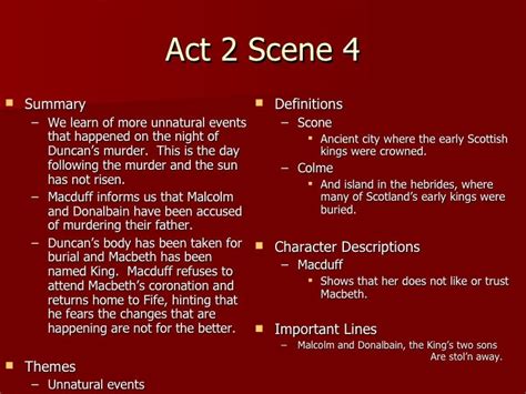 Act 2 Scene Summaries