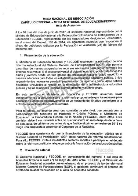 Acta Acuerdos FECODE MEN 2017 FINAL OFICIAL pdf pdf