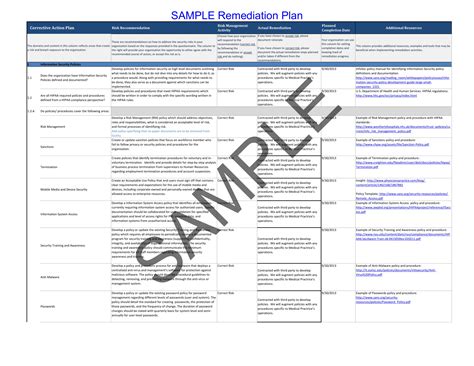 Action Plan for Remediation
