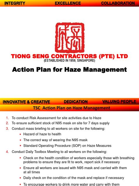 Action Plan on Haze Management Tiong Seng