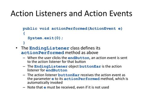 Action and Event Listener