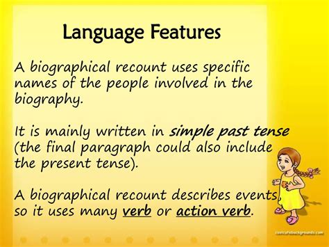 Actionscript language features of biography text