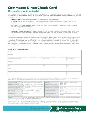 Activate Your Commerce DirectCheck Card Online