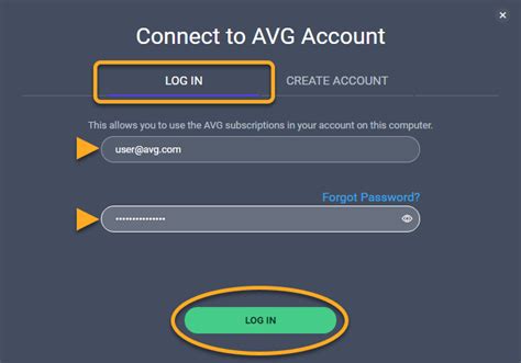 Activate account AVG