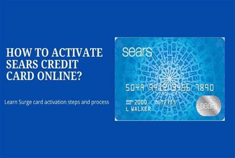 Activate sears card. Alerts will come from Sears® Credit Card Alerts, and you can text STOP to 91857 to stop Alerts, or text HELP to 91857 to receive help. For questions about the services provided, you can call 1-800-917-7700. Message and data rates may apply, and message frequency varies by account settings. 