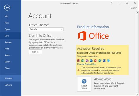 Activation MS Office 2016 2022