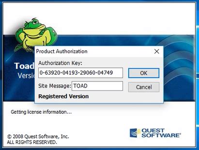 Activation Toad for Oracle new