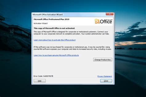 Activation microsoft Office 2010 software