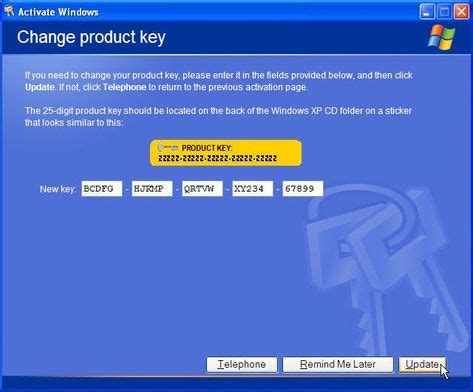 Activation microsoft windows XP for free key