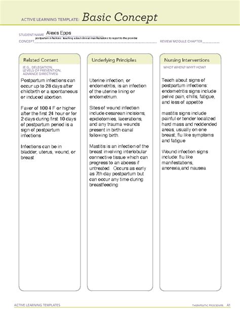 Active Learning Template Basic Concept Management Care 1 ACTIVE