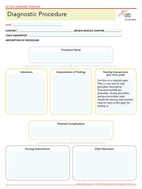 Active Learning Template Diagnostic Procedure Free Printable Template