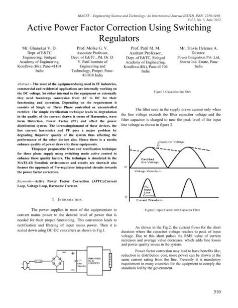 Active Power Factor Switching Correction Using Regulators