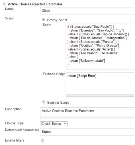 Active choices reactive reference parameter.  In the General tab, select the c...