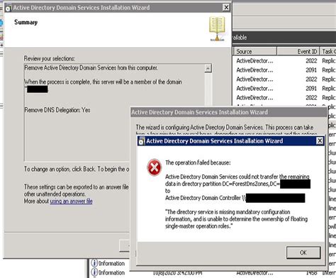 Active directory domain services could not delete the crossref object.  Feb 12, 2026 ...