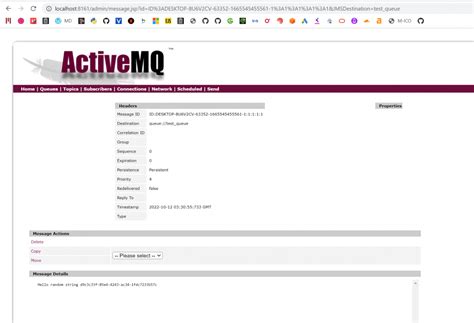 Activemq view messages in queue. Advisory.  here is an example selector You can ...