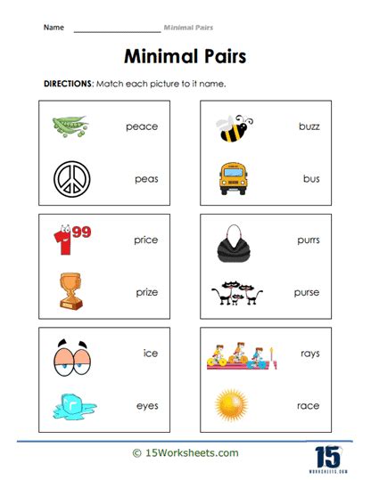 Actividad interactiva de Minimal Pairs para Grade 4