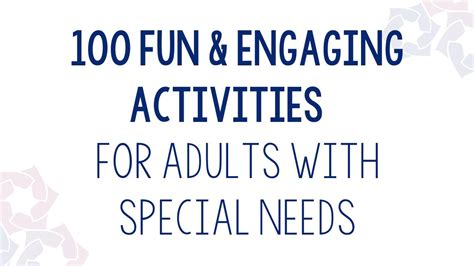 Activities for special needs adults.  From things to do from the comfort...