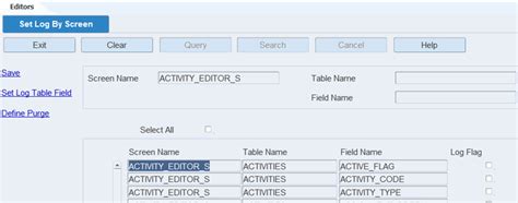 Activity Log History - Oracle