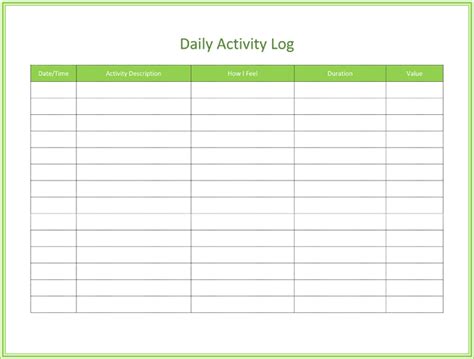 Activity logs. Activity Log Template – 17+ Free Word, Excel, PDF Documents Download! Ensure you note all your daily, weekly and monthly online and physical activities in any project or any 24 hour routine. Our activity log templates offer an employee, student, business, or school form for productivity monitoring sheets for a job. The templates are perfect tools for time … 