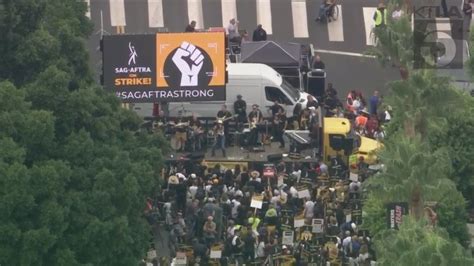 Actors, allies march through Hollywood as strike rolls on