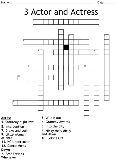 ads. Actress Ward Crossword Answer This Daily Commute
