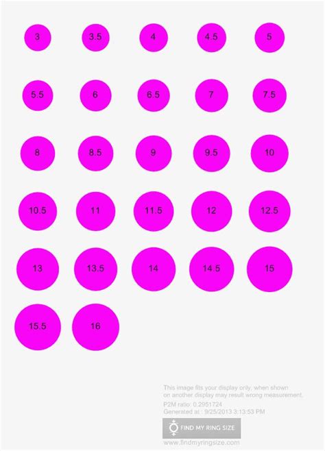 Actual Ring Size Chart On Screen DemaxDe