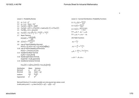 Actuarial formula sheet.  Our website is your source for support and community a...