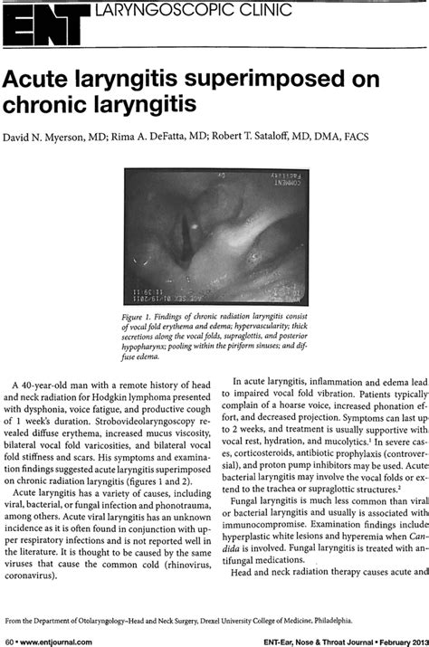 Acute Laryngitis - PubMed