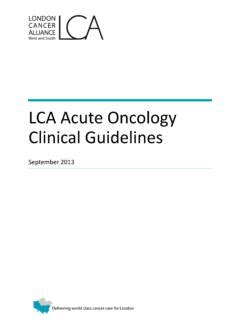 Acute Oncology Clinical Guidelines September 2013