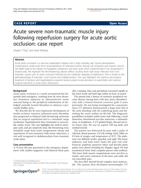 Acute Severe Non traumatic Muscle Injury