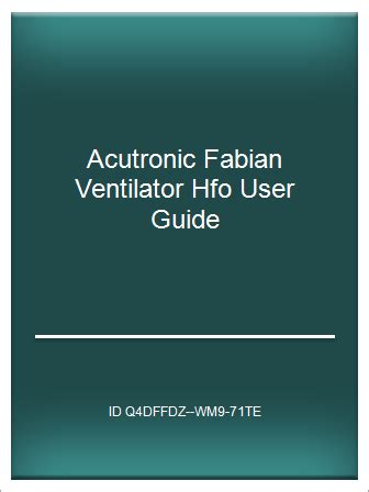 Acutronic fabian ventilator hfo user guide. - Solution manual turbulence modeling for cfd.