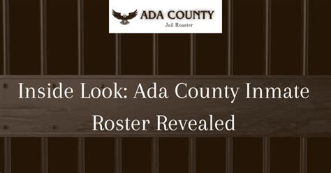 Ada county jail roster current. .  ...