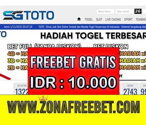 Ada freebet 10 000 tanpa deposit. Nomor togel yang naik.