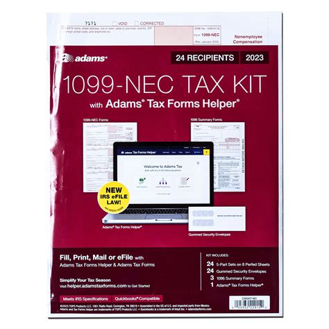 Adams 2023 1099NEC Tax Forms Kit with Adams Tax Forms Helper and 5