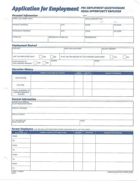 Adams 9661 Application For Employment Fill Out and Sign Printable PDF