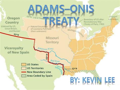 The treaty was signed in Washington, D.C. on February 22, 1819, by Adams and the Spanish minister to the U.S. Luis de Onís. The treaty closed the first era of United States expansion by providing for the cession of East Florida, the abandonment of the controversy over West Florida (which the U.S. had seized in 1810), and defining the boundary .... 